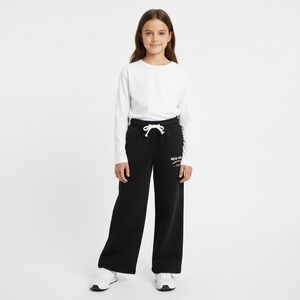 Zara Kids 8/9 Black Wide Leg Sweatpants NYC Graphic NWOT Drawstring Comfy Lounge